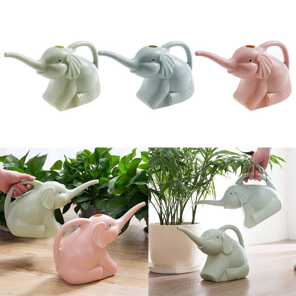 Gießkanne in Elefantenform, 2 l, niedlicher PP-Kunststoff, Gartenbewässerungstopf für Pflanzenbewässerung, leichtes Outdoor-Gartenwerkzeug für Kinder und Erwachsene (Rosa)