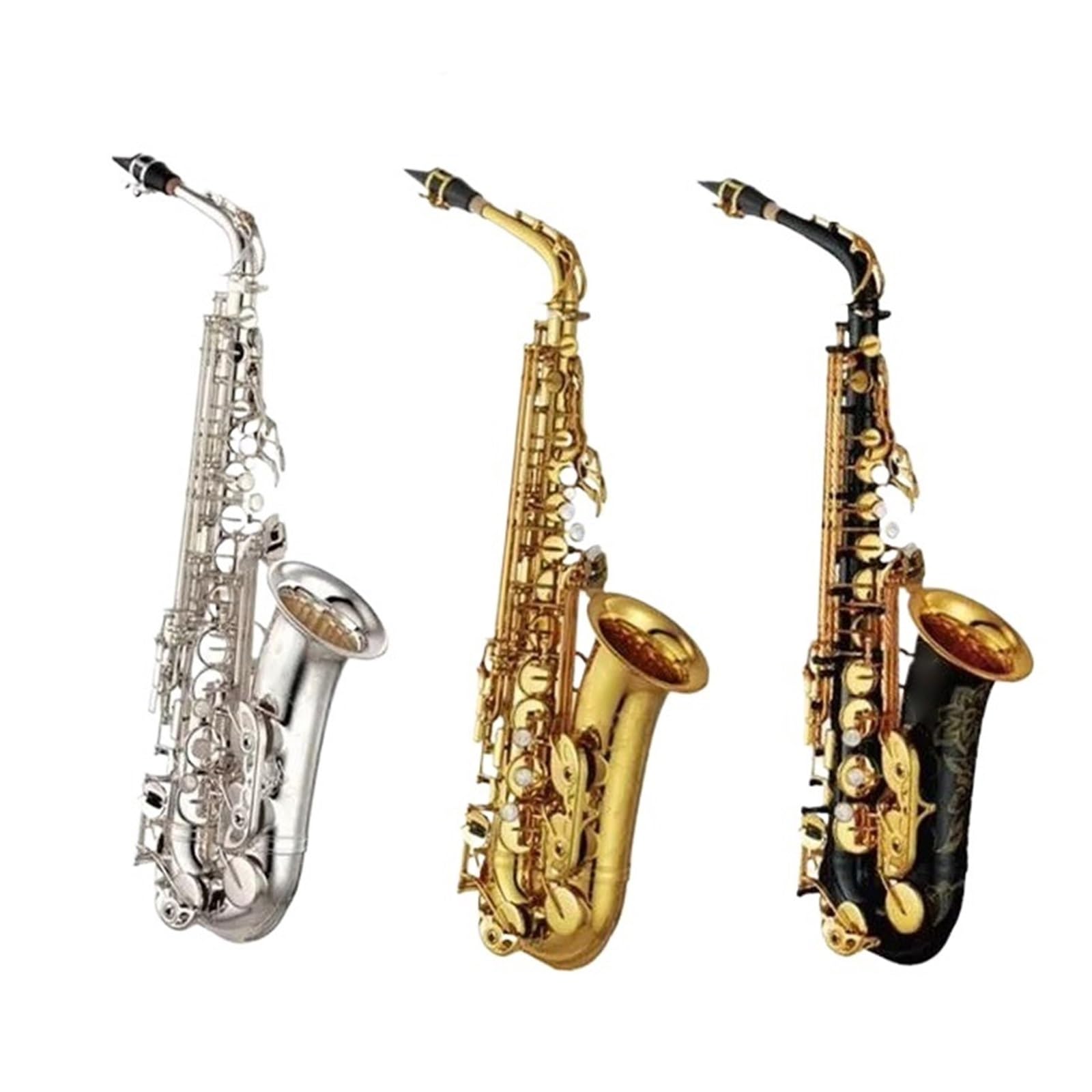 Sassofono Sassofono Contralto Professionale Laccato Oro Con Bocchino E Custodia Per Ancia(Gold)