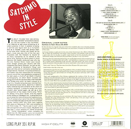 Satchmo In Style + 2 Bonus Tracks [Disco de Vinil]