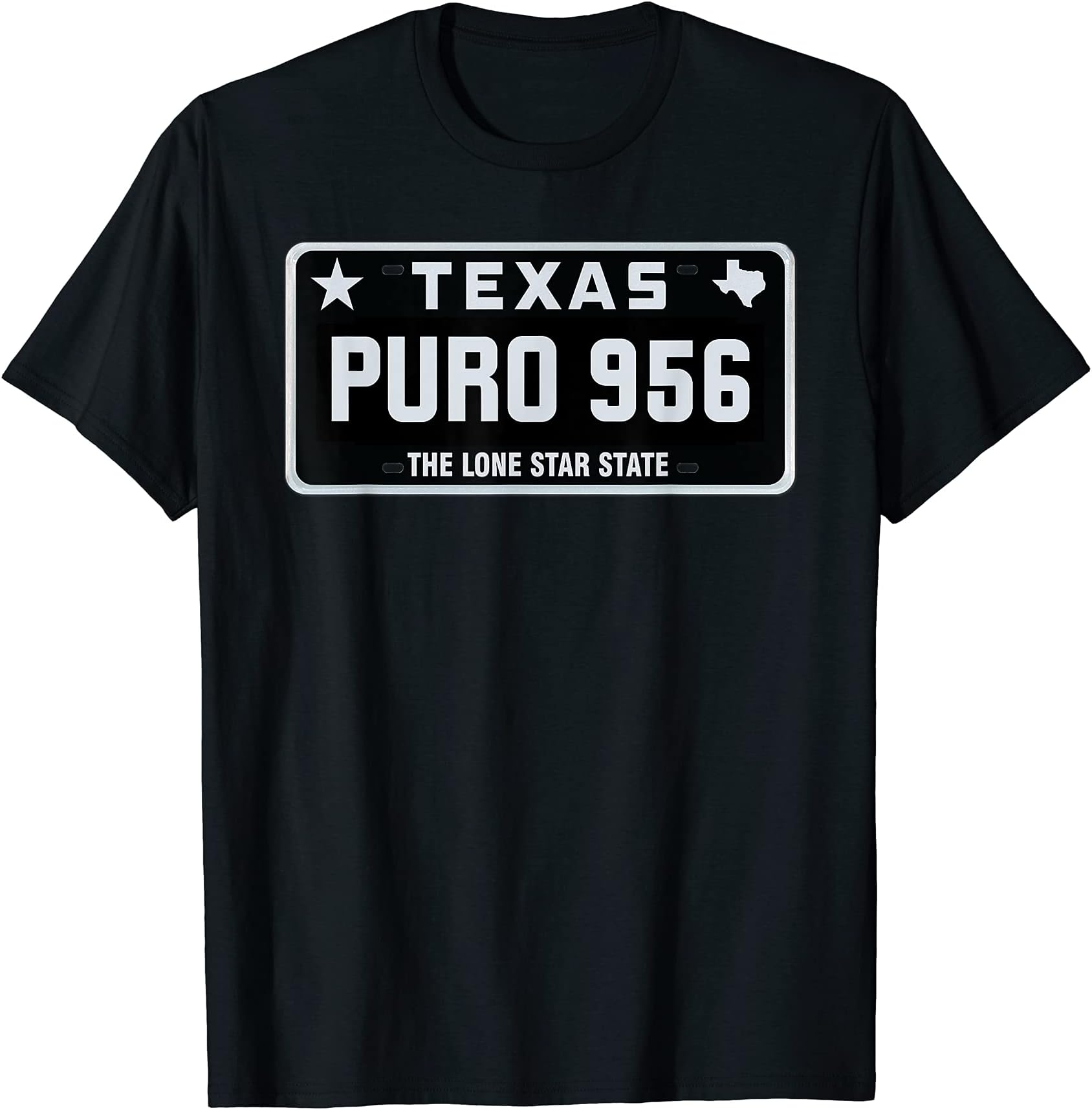 Simple “PURO 956” Texas License Plate Graphic T-ShirtOEKO-TEX STANDARD 100