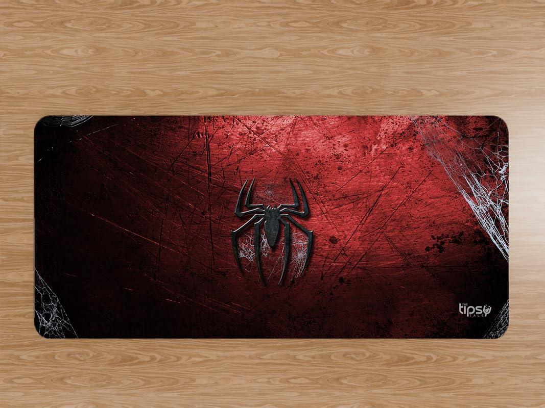 The Tipsy Tale Spider Print Mousepad || Size: XL (90x42 CM) || Anti-Slip Rubber Base Desk Mat with Smooth Surface & Non-Slip Base for Gaming & Work || Durable & Stylish Workspace Accessory-image-6