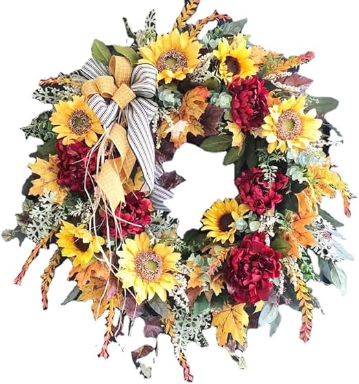 20inch Fall Wreaths with Daisy Sunflower Elegant and