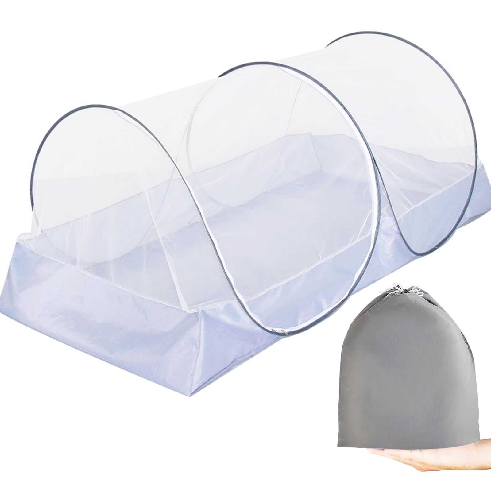Moskitonetz Bett 200 * 100 * 73cm, Pop Up Moskitonetz, Bettzelt, Faltbares Bettzelt für Kinder, Büro, Outdoor-Camping, Leicht zu Verstauen und zu Tragen