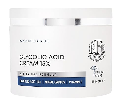 La crema antienvejecimiento antiarrugas con ácido glicólico al 15% reduce la apariencia de líneas finas, arrugas, manchas de la edad, manchas