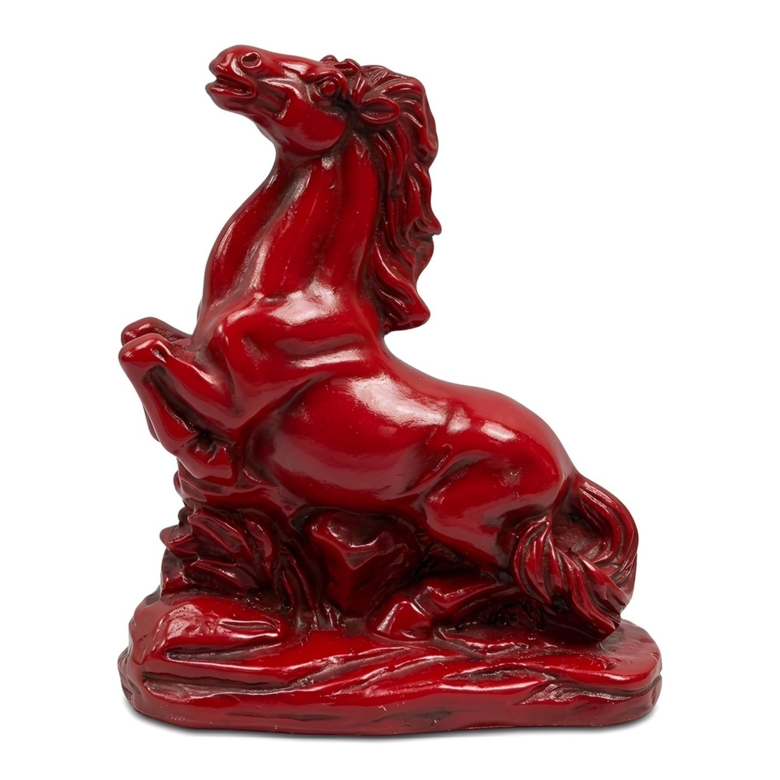 FTISSLY Pferd Statue Deko Feuerpferd Figur Rot Pferdestatue