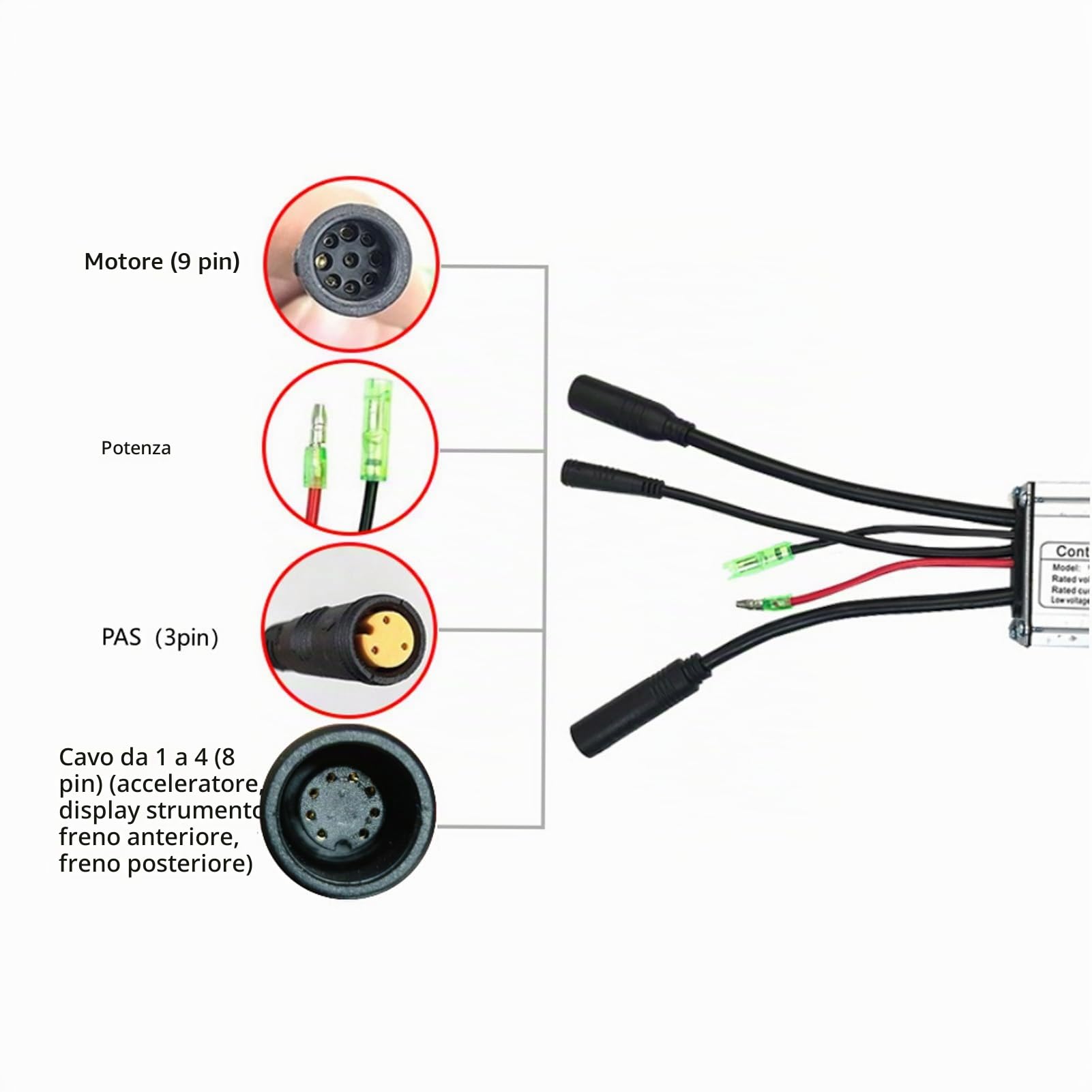 Controller per Bici Elettrica, Regolatore Motore 36V/48V, Controller per Scooter Elettrico Silenzioso, Adattatore Impermeabile con Hall per Bici Elettrica
