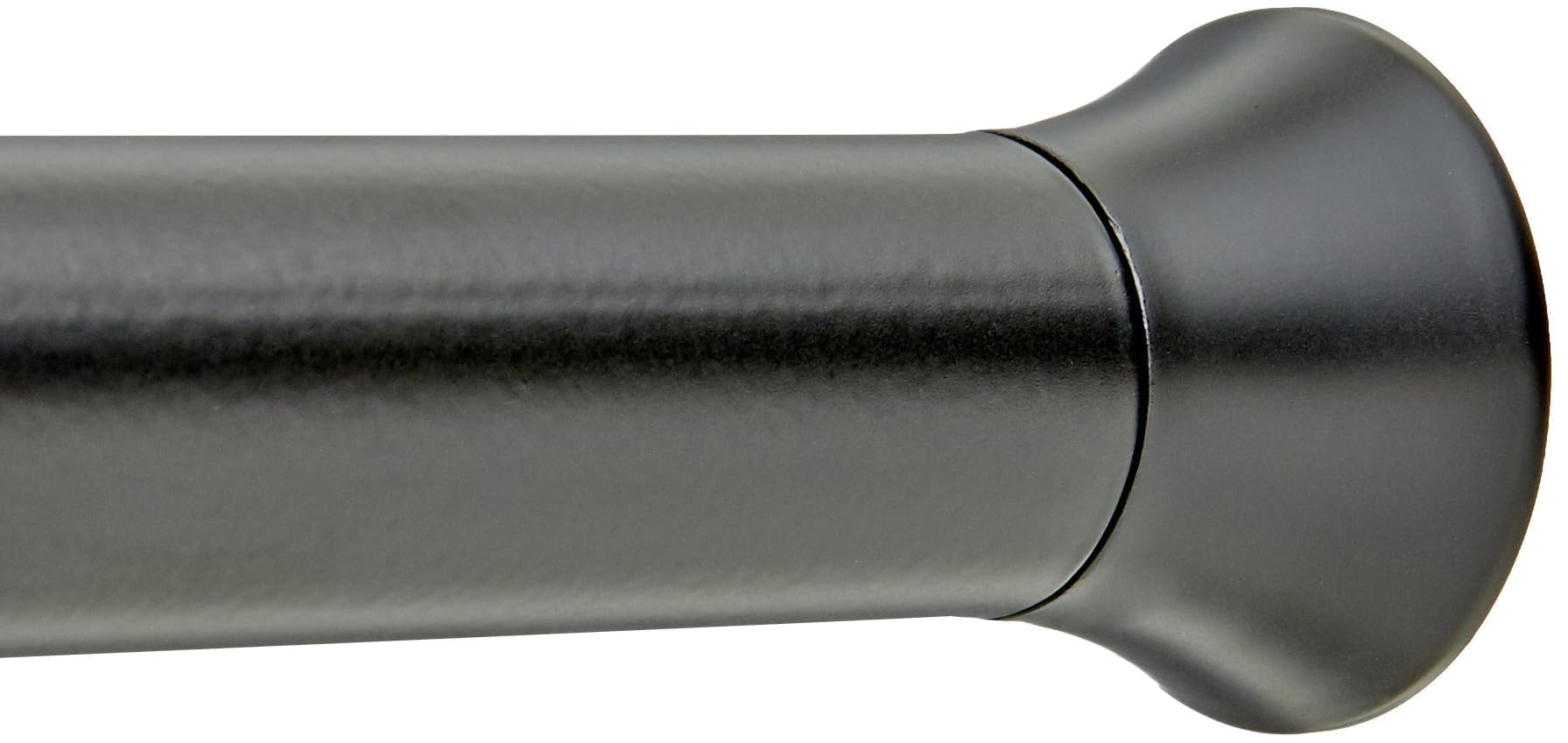 Amazon Basics Barra de Cortina de Ducha con tensión Ajustable, de 137 a 229 cm, Color Negro