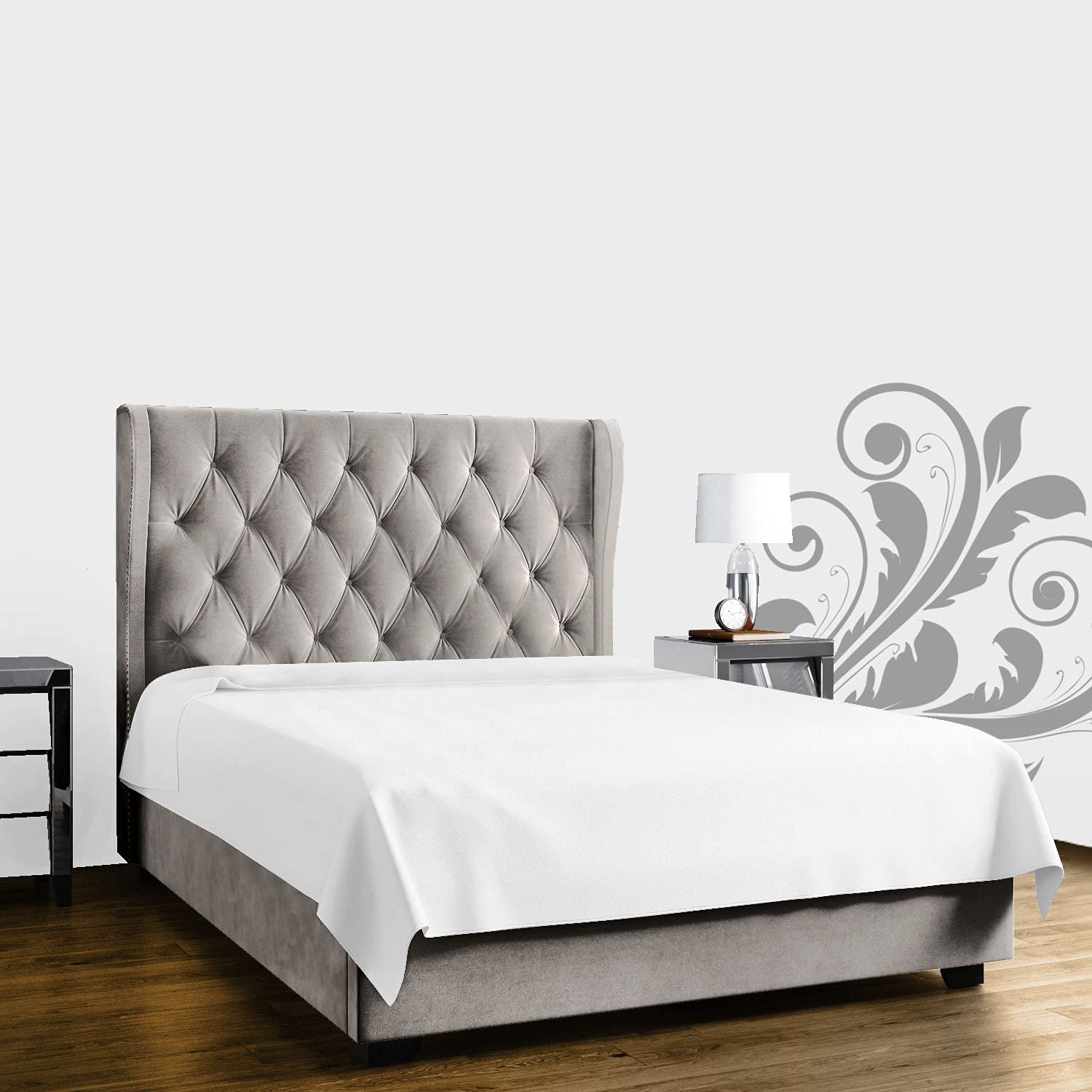 Luxury Egyptian Cotton Flat Sheet Single, 400 Thread Count Bed Sheets, Plain Dyed Bedding, White