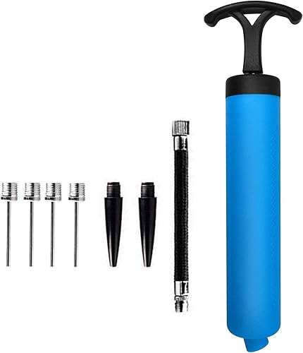 Miniatura 10 de Bomba de bolas para baloncesto, fútbol, voleibol, rugby, waterpolo y otros inflatables. Bomba de aire, agujas y boquillas incluidas. Paquete de 3