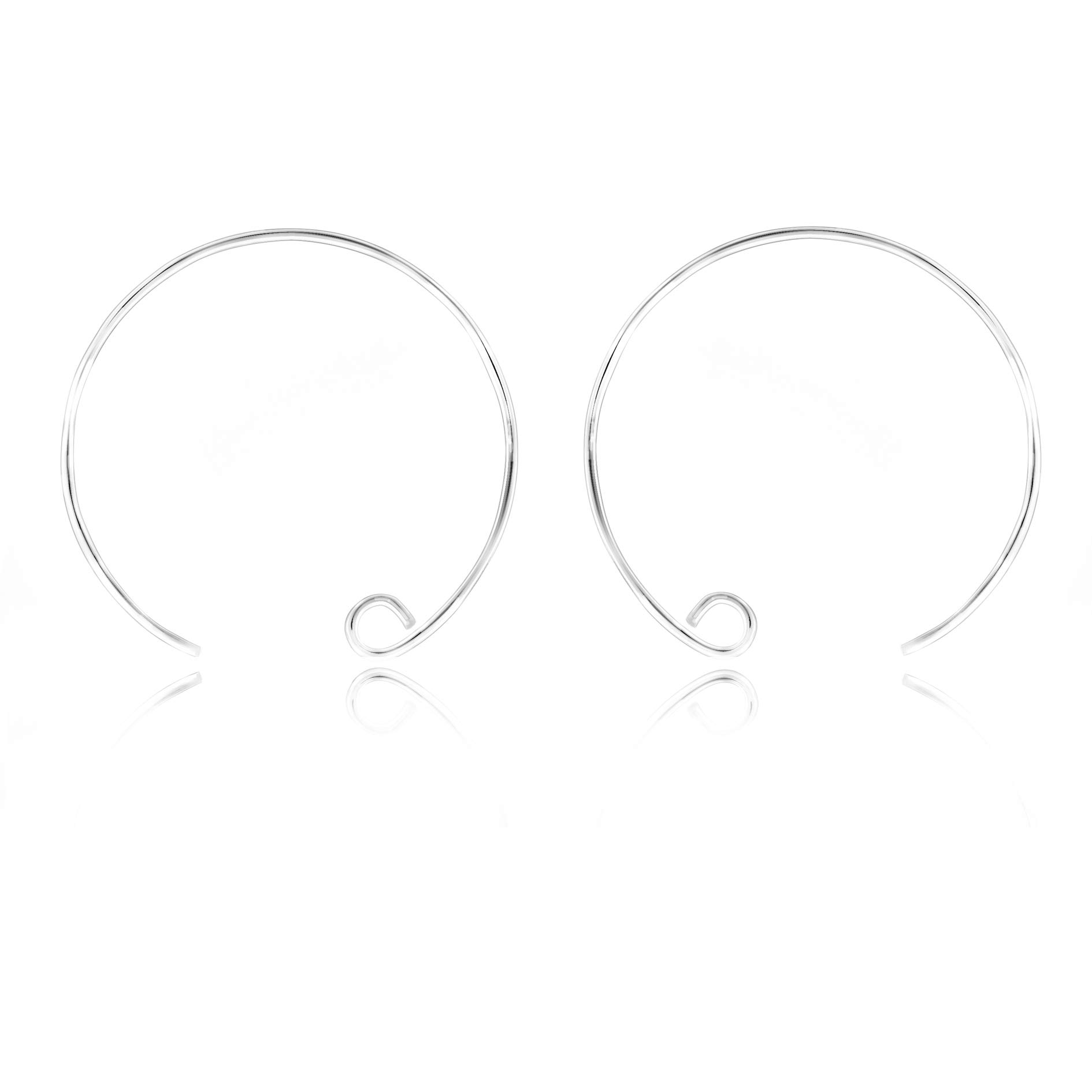 5 Paar Spiralhaken-Ohrringe, nickelfreies 925er Sterlingsilber, 25 mm Durchmesser