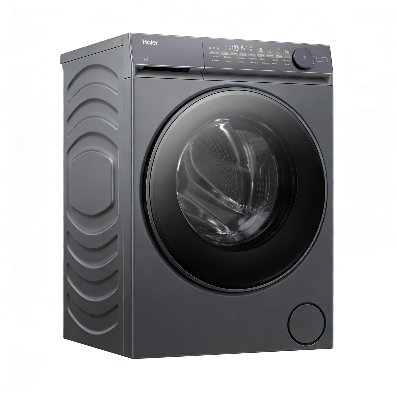 Haier X Serie 7 Lavatrice Slim 8 kg, Libera Installazione, Carica Frontale, Classe A-25%, 1400 Giri, Motore Direct Motion, Wi-Fi, hOn, 60 x 50 x 85 cm, Antracite Starry Silver - HW80-B14367GTUIT