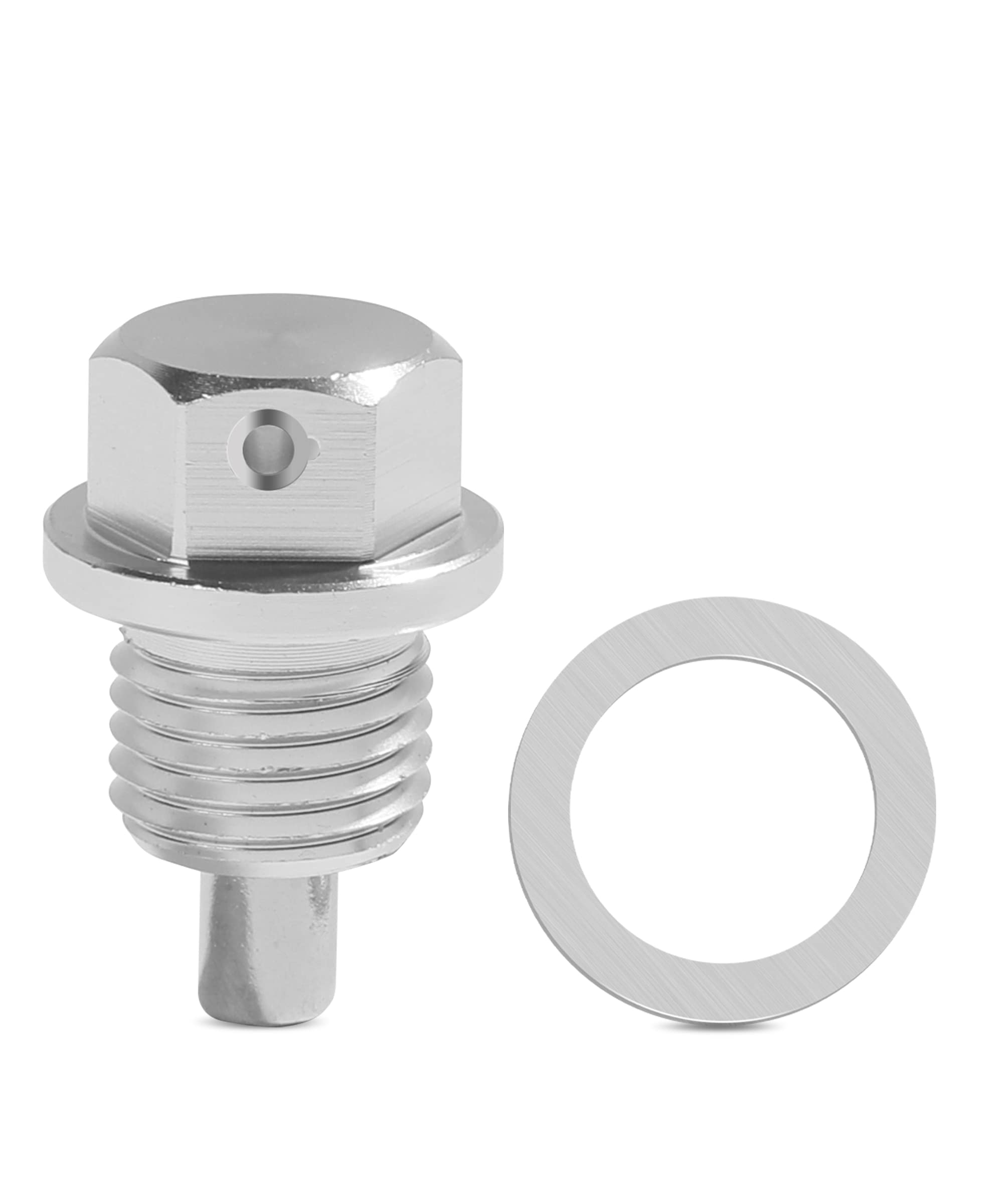 Reswish ESEWALAS Universal M14x1.5 Magnetic Sump Drain Nut Bolt,Aluminum Oil Pan Drain Plug with Copper Gasket Crush Washer,Automotive Replacement Engine Oil Drain Plugs