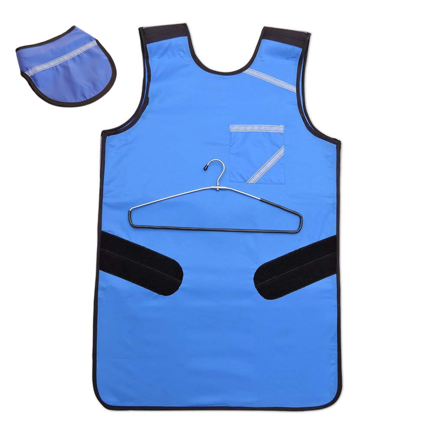 Tablier en plomb bleu de 0,5 mm avec protection thyroïde (col thyroïde) pour travailler avec machine X-Ray | Tablier avec bouclier thyroïde (collier thyroïde) et crochet robuste