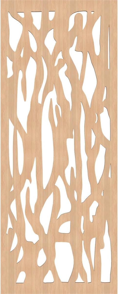 13 3/8"W x 34 3/8"H x 1/4"T Mussey Decorative Fretwork Wood Wall Panels, Hickory