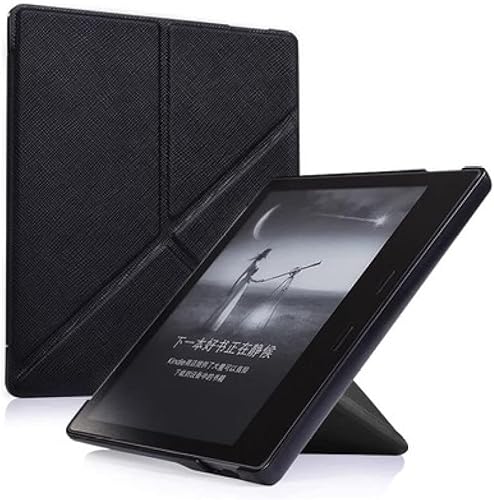 Funda para Kindle Oasis (10 generación, versión 2019 y 9 generación, versión 2017) Funda delgada con función de atril plegable a rayas cruzadas con