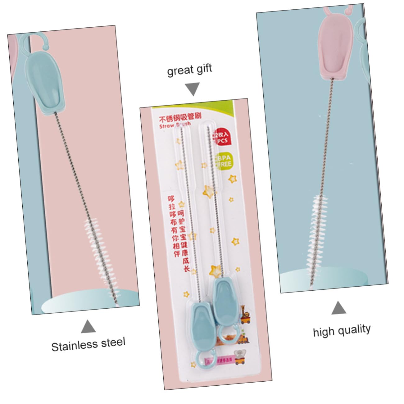 9sets Spazzole Per Pulizia Di Inossidabile Kit Da Design Ergonomico e Resistente Alla Corrosione Per Bottiglie e Riutilizzabili Misti