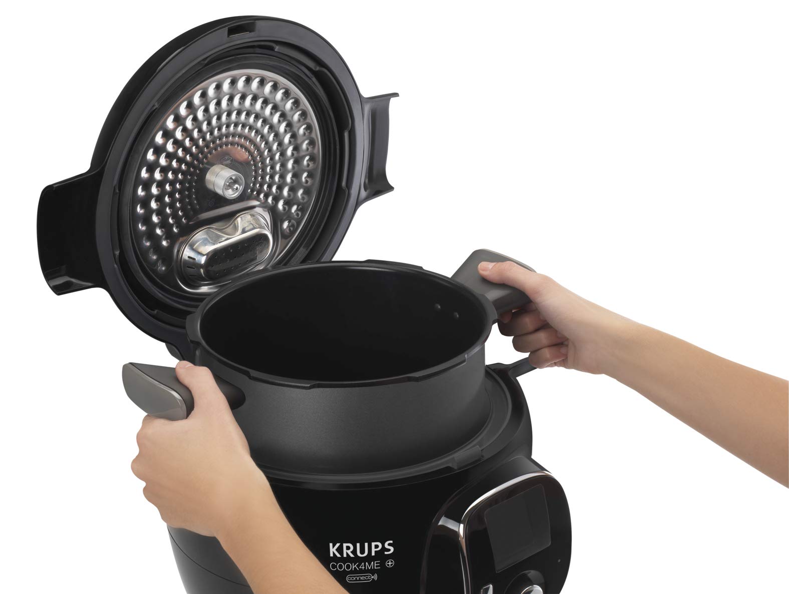 Krups CZ8568 Cook4Me + Grameez Multikocher inkl. vernetzte Küchenwaage | 1600 Watt | 6 Kochstufen | Fassungsvermögen: 6 Liter | kompatibel mit der Cook4Me App | schwarz/grau