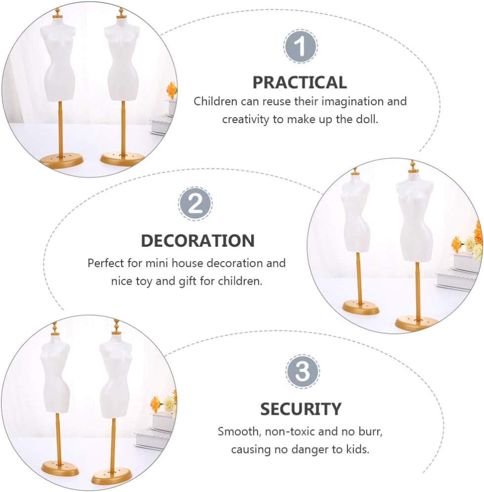 EXCEART Doll Model Stand 6 Pcs Mini Doll Dress Mannequin Holder for Kids Toy Display and Home Decor 9.84X2.95X1.96 Inch Durable Clothes Rack