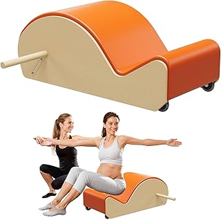 Wooden Orange Pilates Arc with Spine Corrector for Core Strengthening Back Pain Relief