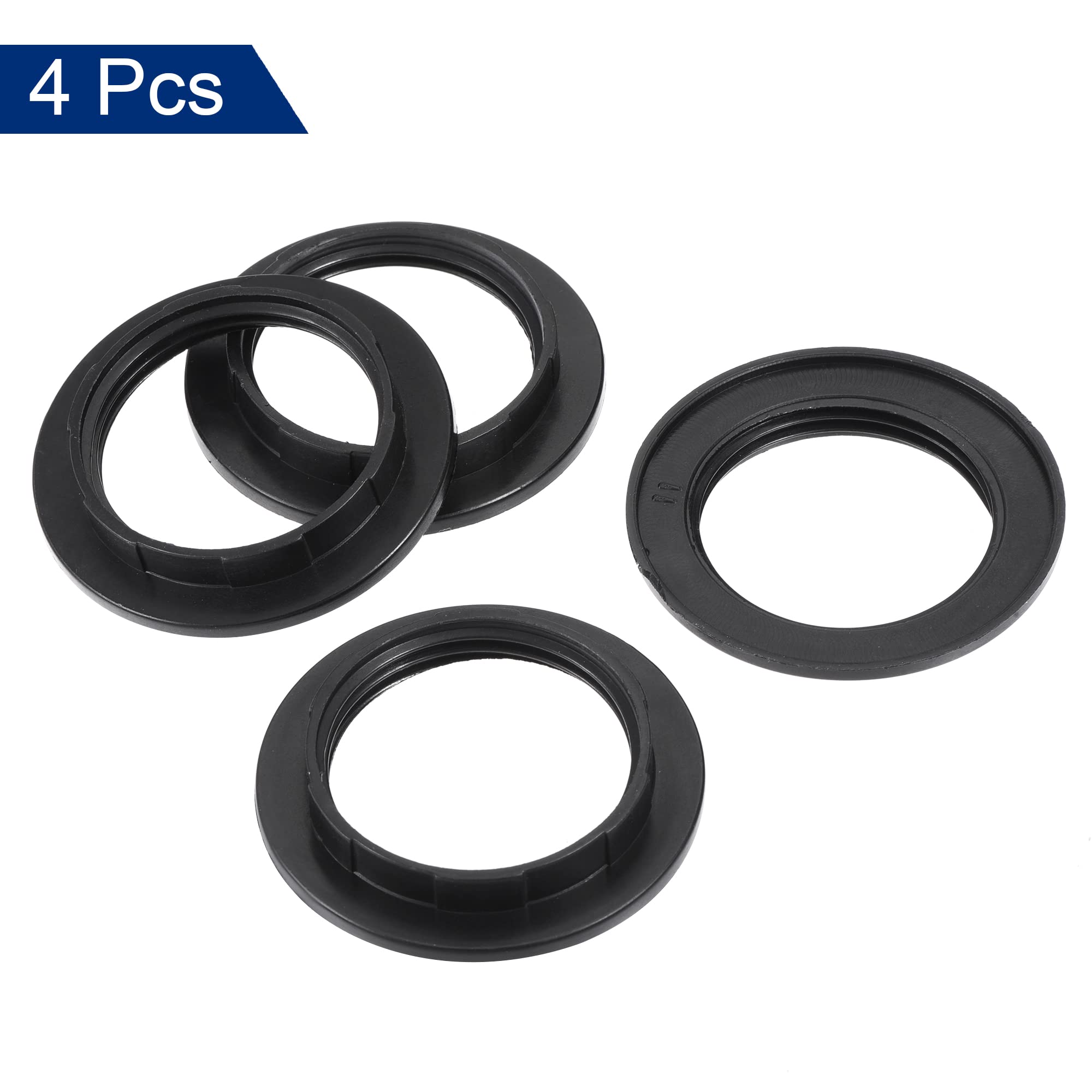 E26/E27 Lampenschirm-Befestigungsset – 5-teiliges Kit Mit Staubdichten Ringen, Schwarz, Für Verschiedene Lampen