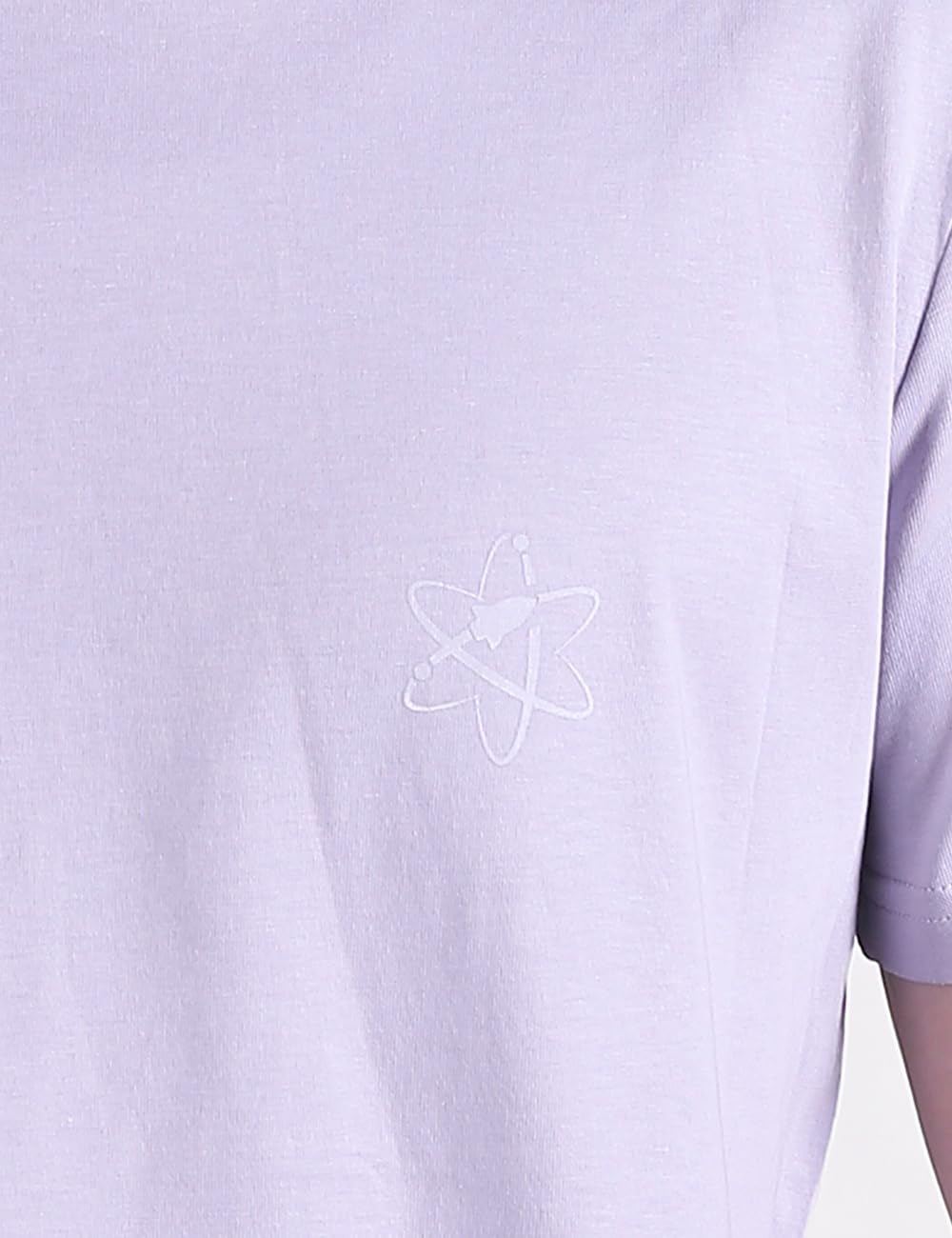 Organic Cotton Camiseta con Estampado Icon, Lavanda, M