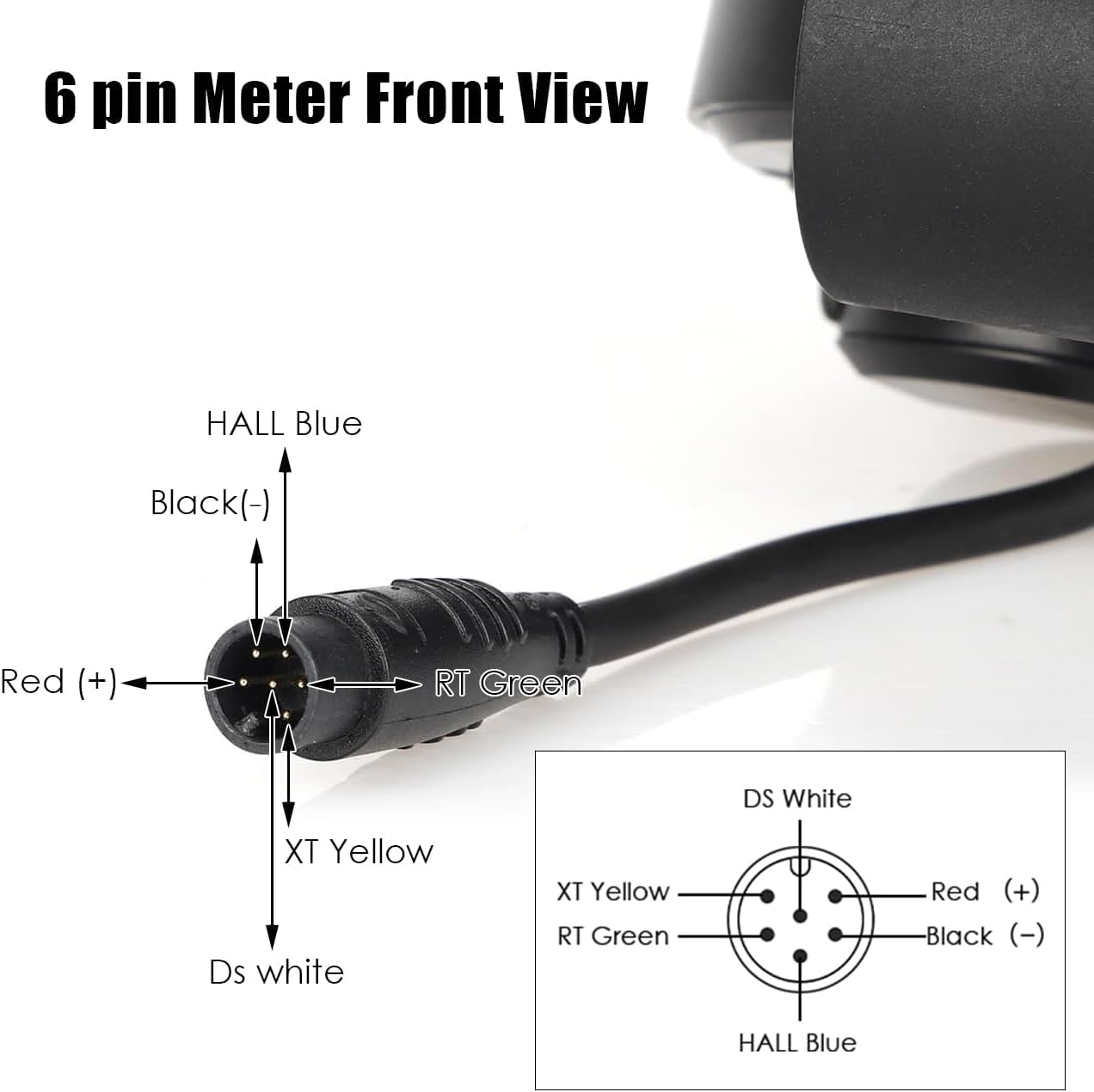 Electric Scooter Throttle 6 Pin, 2 in 1 TF - 100 LCD Ebike Thumb Throttle Controller with Waterproof LCD Display Speedometer Waterproof Plug for KUGOO M4 Pro Parts Electric Scooter 36-48 V