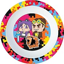 Stor Piatto Fondo Originale Microwave Lyon in plastica rigida per bambini, adatta al microonde e con grafiche per bambini.