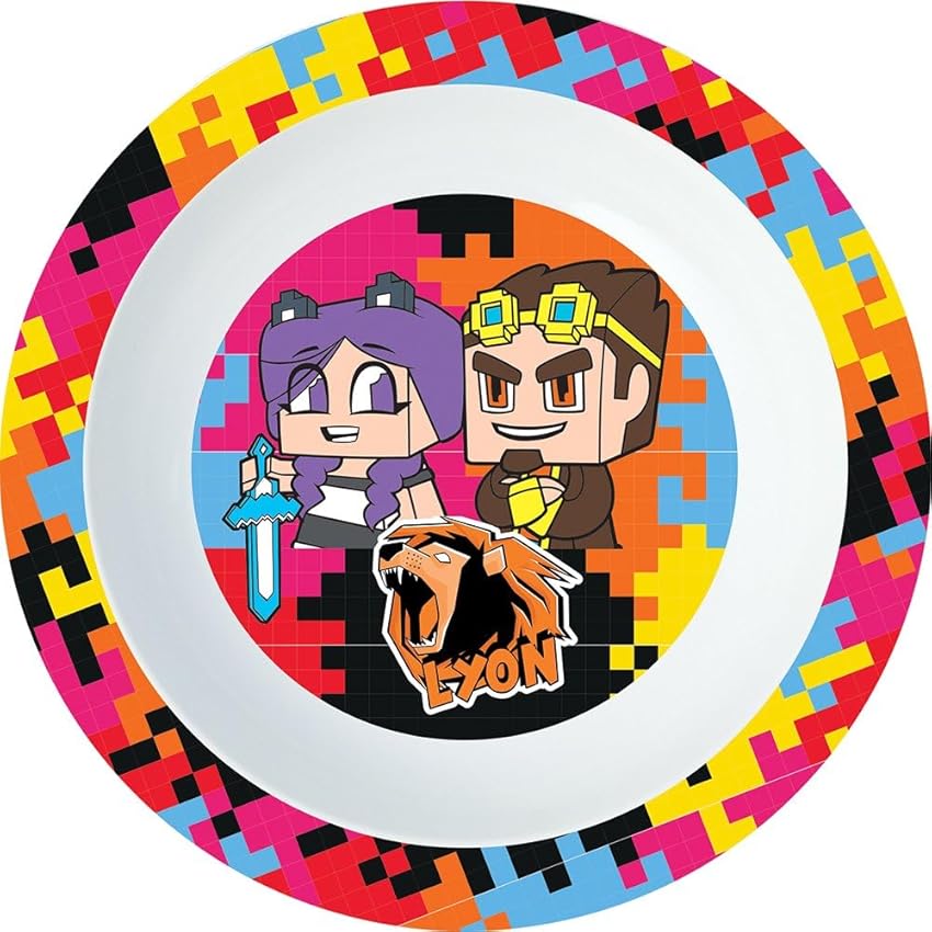 Stor Piatto Fondo Originale Microwave Lyon in plastica rigida per bambini, adatta al microonde e con grafiche per bambini.