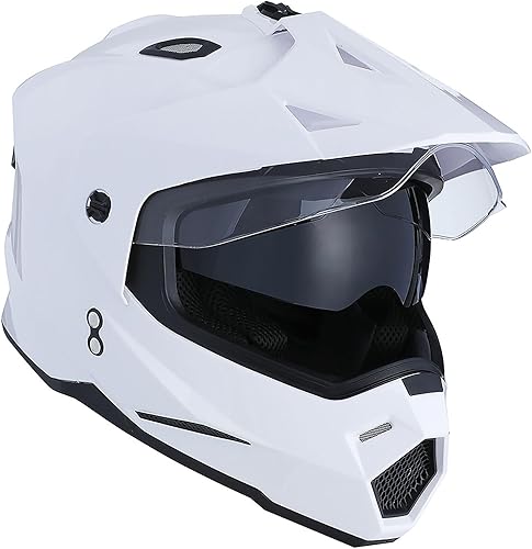 Miniatura 7 de 1Storm Casco integral de doble visera para niños, para motocicleta, motocross, todoterreno, color negro mate