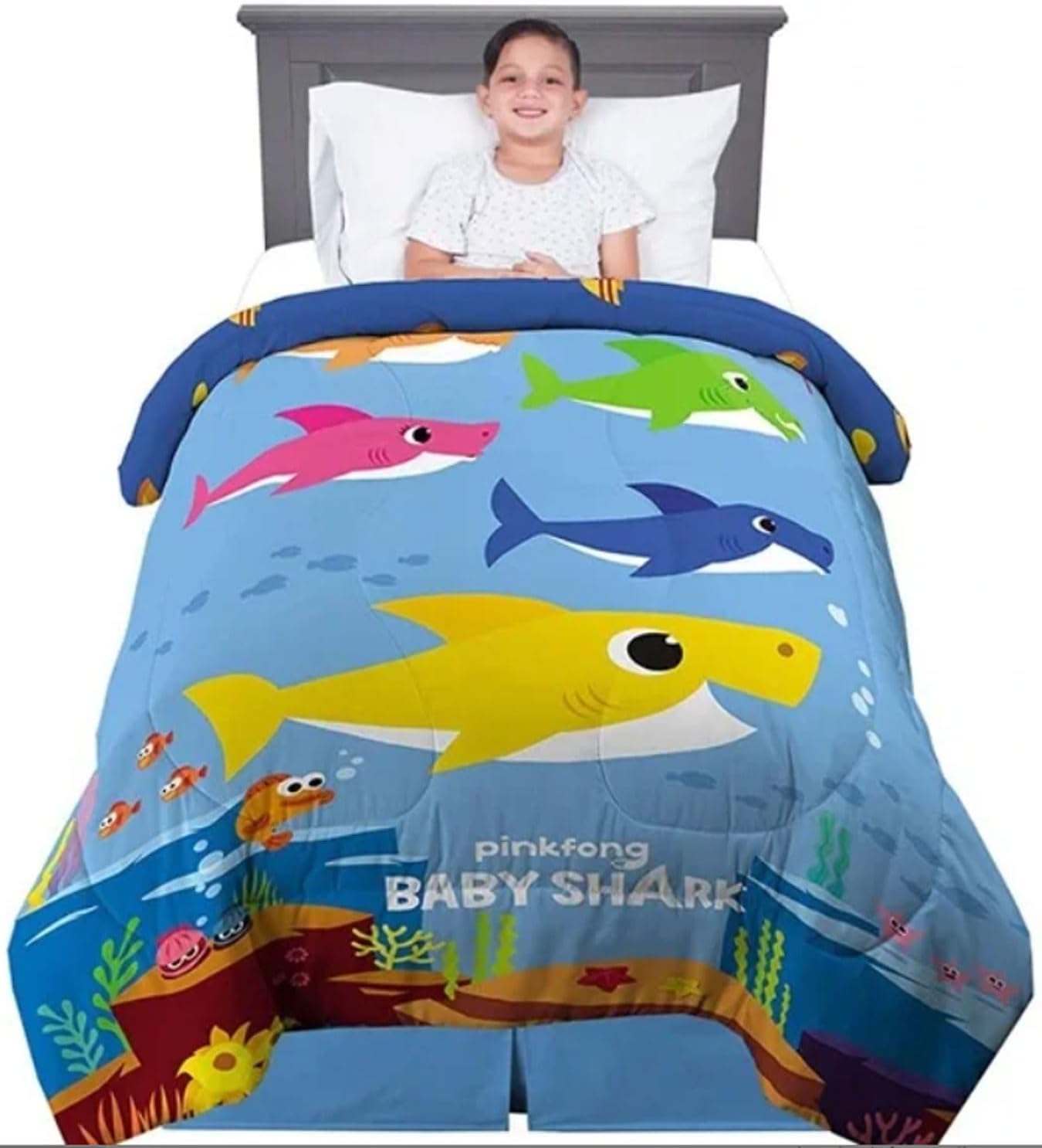 Franco Kids Bedding Shark Soft Microfiber Twin/Full Comforter