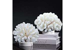 Pack of 2 White Coral Decor: Enchanting Faux Coral Sculptures for Coastal Living