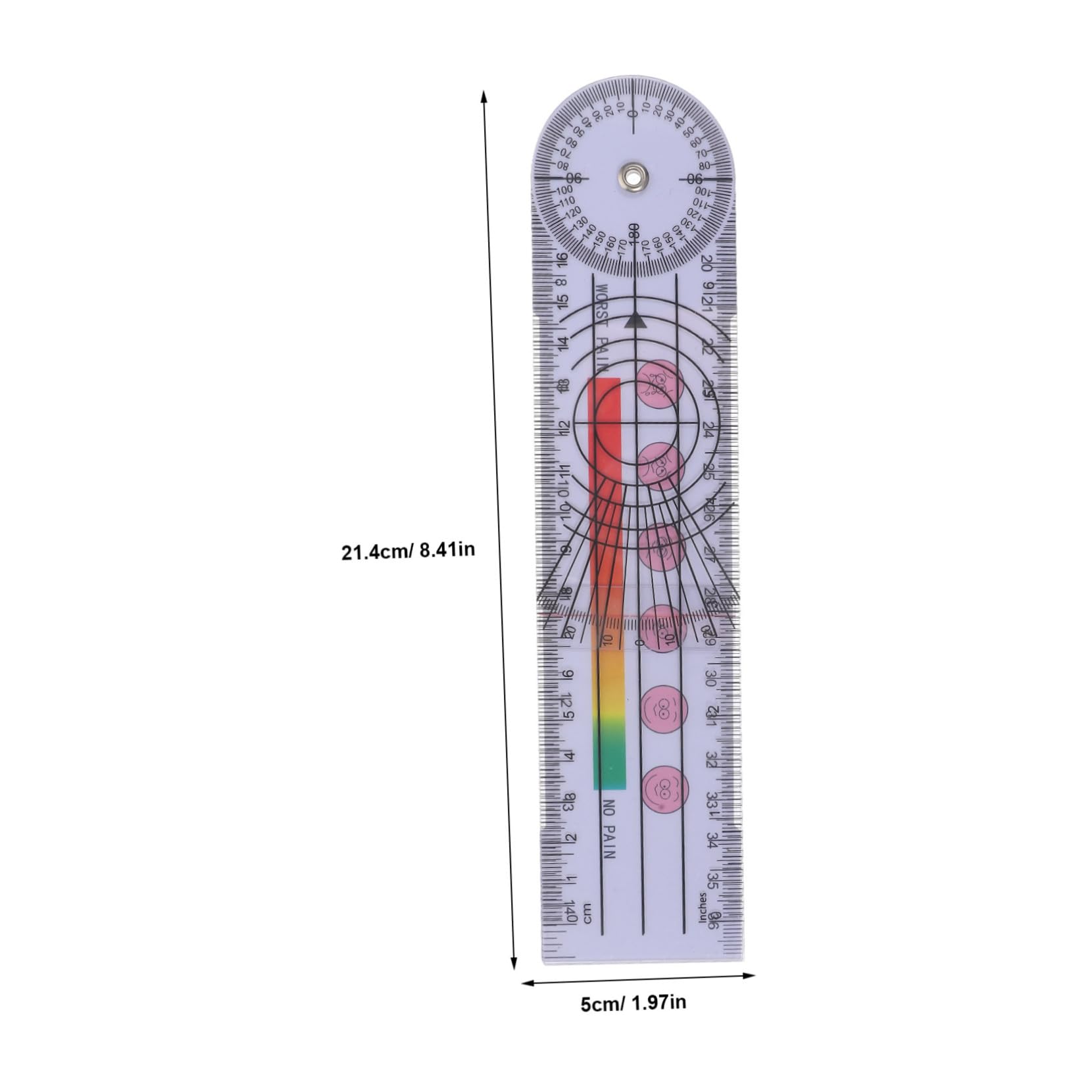 KICHOUSE Angle Ruler Tool Goniometer Body Measuring Angle Degree Indicator Rotating Ruler Finger Goniometer Angle Protractor Angle Finder Measuring Degree Body Measuring PVC