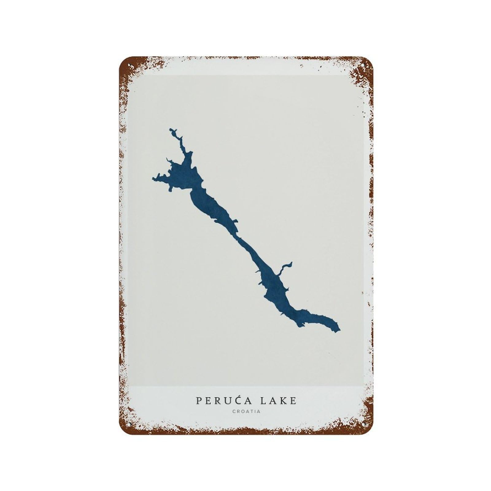 xiaoxiaoshen Peruca Lake Map House Gift Croatia Wall Decor Art Metal Tin Poster Modern Home Decor Art Home Bar Shop Decorations Vintage Sign 30x20cm