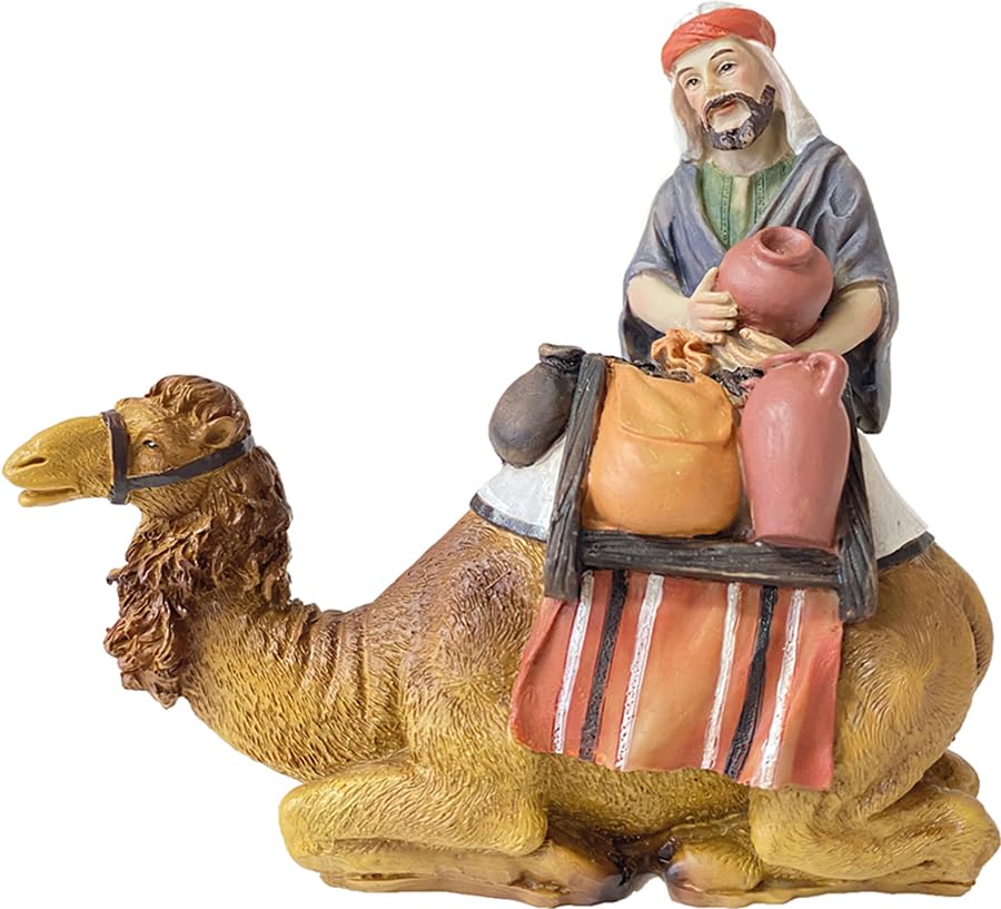 FADEDA Kamel mit Hirte/Höhe:10 cm/handbemalt/detailgetreue Krippen...