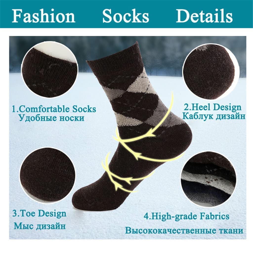 5 pares/lote de calcetines de lana para hombre y hombre, calcetines largos cómodos de cachemira, calcetines de regalo para hombre (color: talla A: talla única) (color: A, tamaño: talla única)