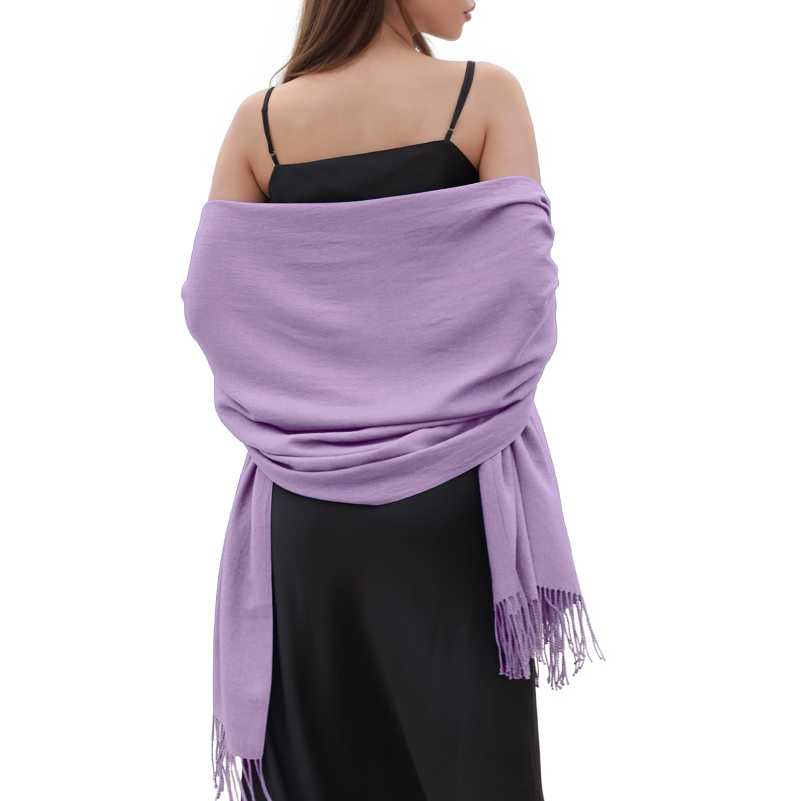 Riiqiichy Women's Lilac Pashmina Shawls And Wraps For Wedding Winter Scarf