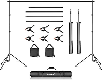 Soporte de Banner de Fondo FUDESY 10x10 ft, Kit de Fondo Ajustable con Bolsa de Transporte