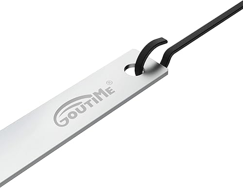 Miniatura 9 de Goutime Brochetas Kabob, 27 pulgadas, 1 pulgada de ancho, de acero inoxidable, pinchos planos para barbacoa, mango sin madera, para persa,