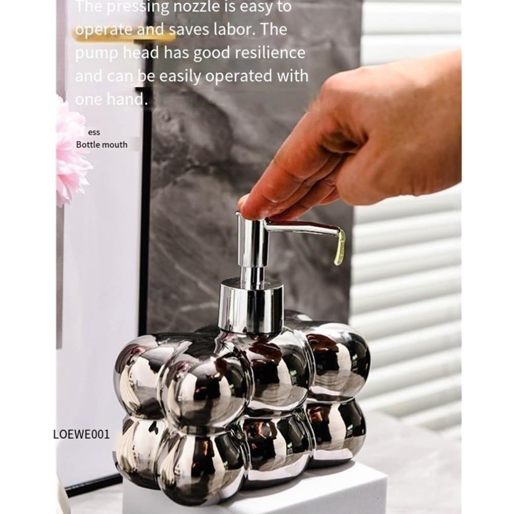 Sope-Spender Leichte Luxus-Händedesinfektionsflasche, Shampoo, Duschgel, Leere Flasche, Waschmittel, Lotion, kreative Spenderflasche, Pressflasche Seifenständer(Silver)