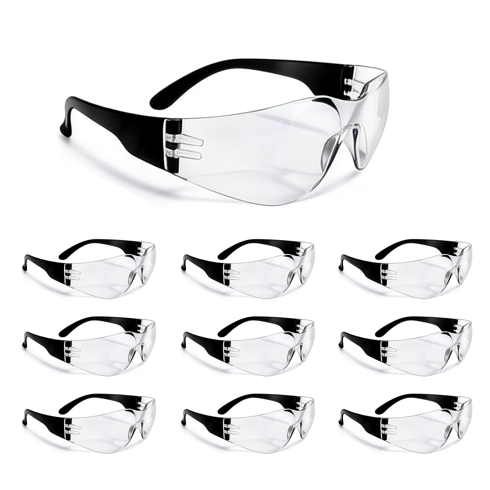 BIRDDIE Lot de 10 lunettes de sécurité enveloppantes anti-buée pour le travail, le bricolage et l'extérieur, pour le travail, le bricolage, le tir et les activités de plein air