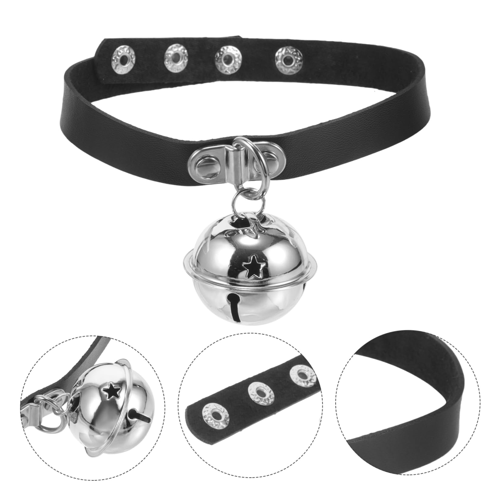 Toddmomy Collier pour Chiens PU avec Clochette Collier Ajustable Style Punk pour Chiots Et Chats Accessoire pour Animaux De Compagnie