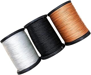 CORHAD 3 rolos de costura manual de gengibre para costurar, linha de macramê, carretéis de corda de artesanato marrom de bricolagem, ferramenta de encadernação, fio de couro encerado, branco para alfaiataria encerada, preto