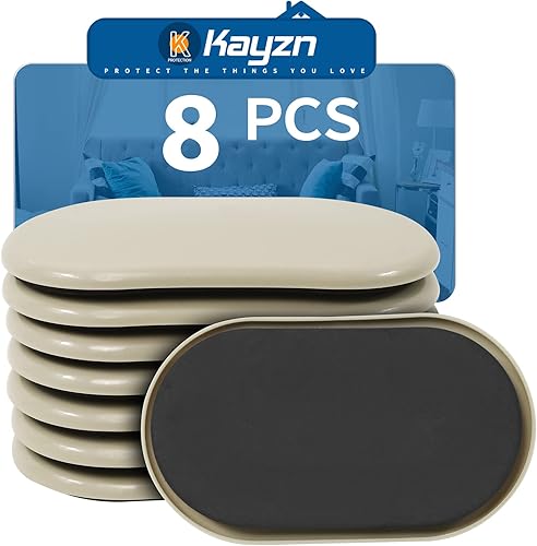 Deslizador de muebles, 3-12 x 6 pulgadas, ovalado de alta resistencia, deslizadores de alfombra reutilizables para muebles, almohadillas móviles de