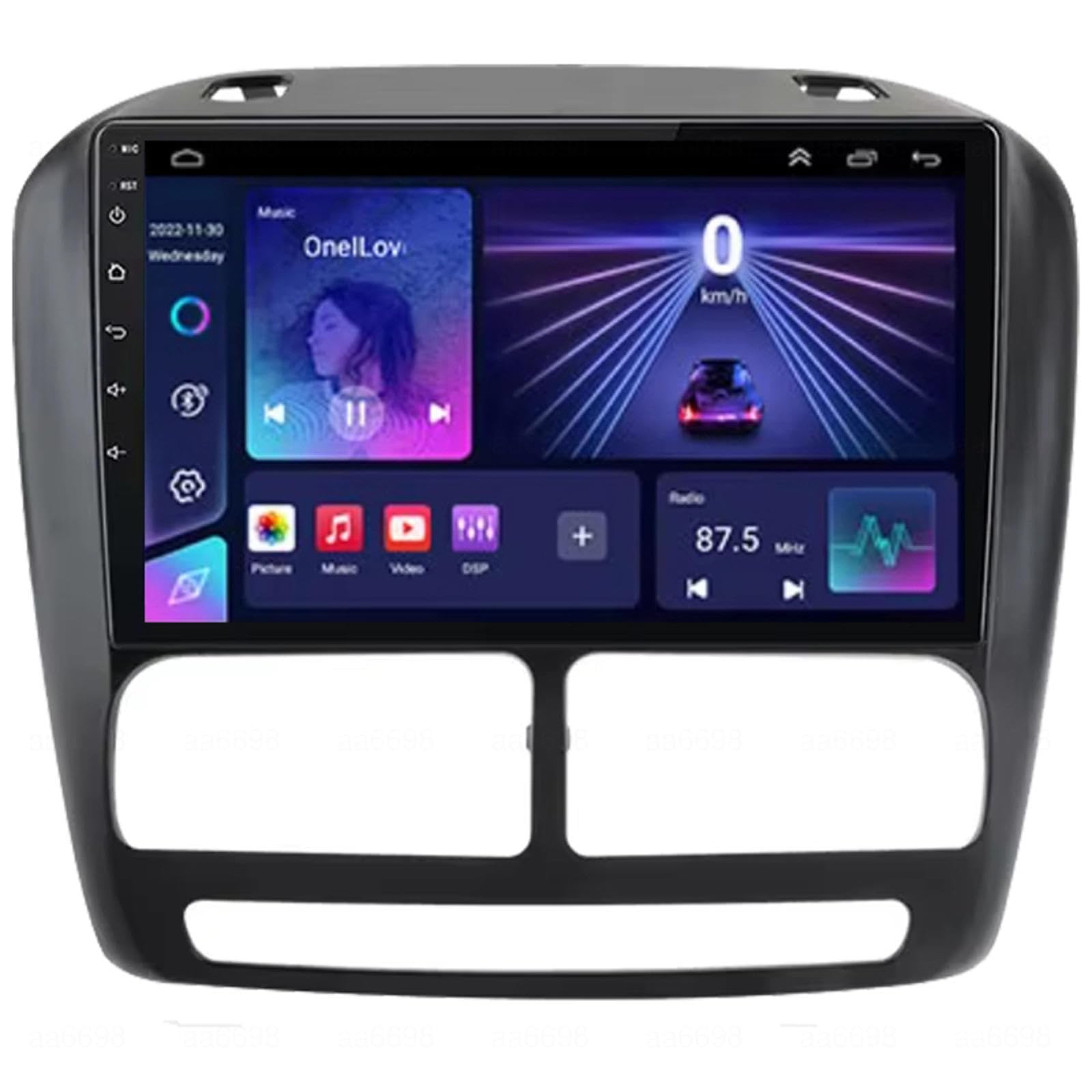 Android 16 Double Din Car Stereo 9" Ekran Dotykowy Samochód Dla Fiat Doblo 2010-2015 Combo 2011-2018 Z Bluetooth Nawigacja Gps Radio Fm Obsługa Plug and Play Carplay matyczna Kamera Cofania,M110