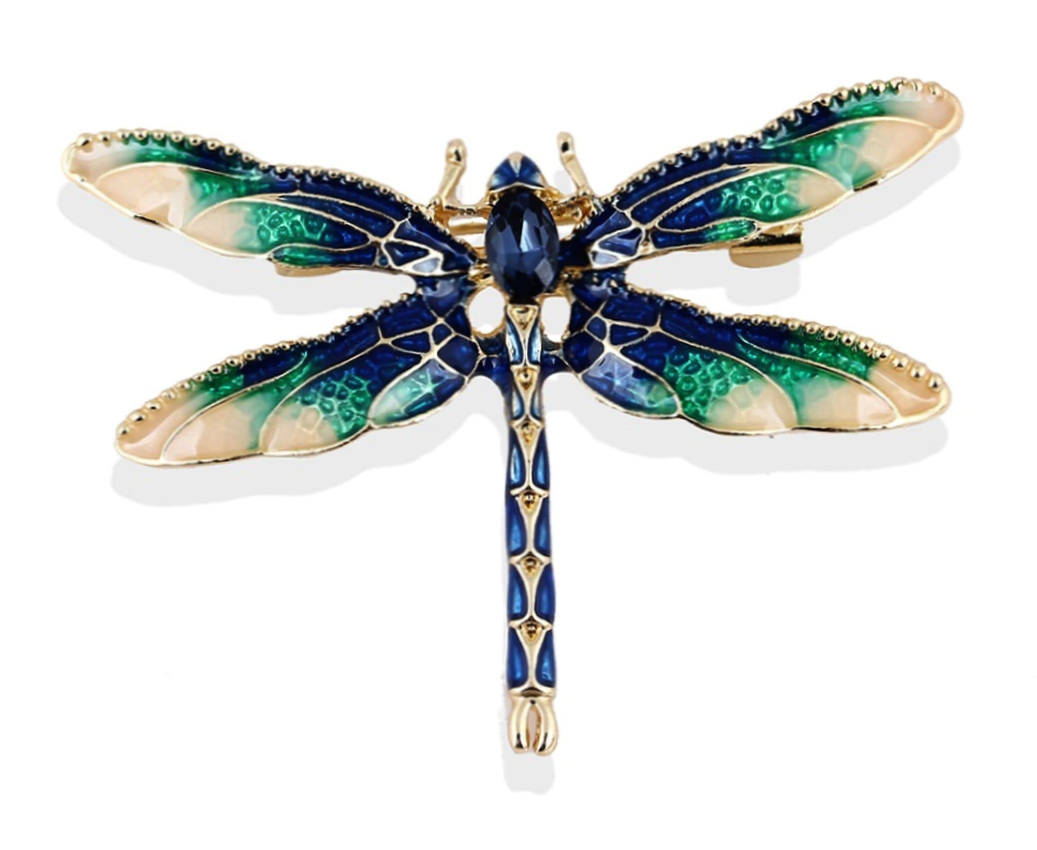 GFMDragonfly Brooch with Rhinestones - Christmas, Birthday, Mother's Day, Valentine's Day, Wedding Anniversary (Brch-DF)