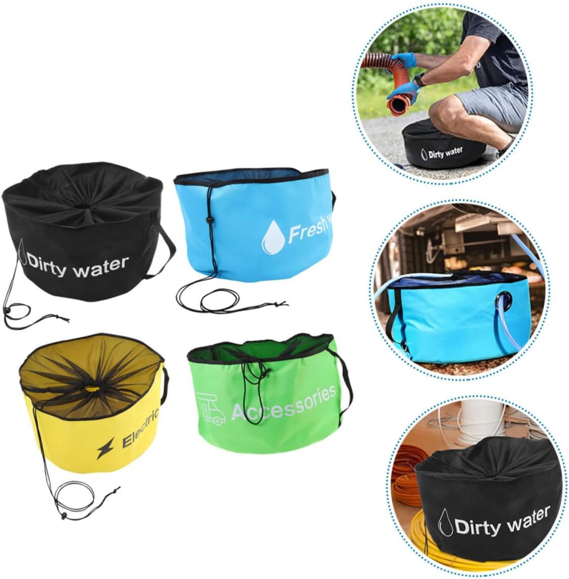 BESPORTBLE 4Pcs Rv Hose Storage Bag Durable Organizing Bags for Rv Accessories Efficient Outdoor Tool Storage for Garden Hoses Electrical Cords Multi Function