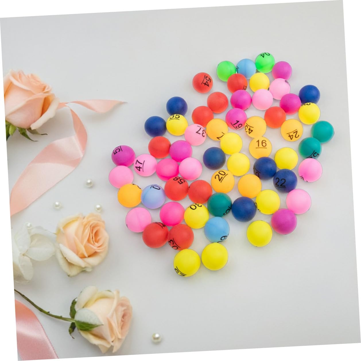 Palline Tombola Numerate 1-90 in Plastica, 90 Pezzi per Estrazione