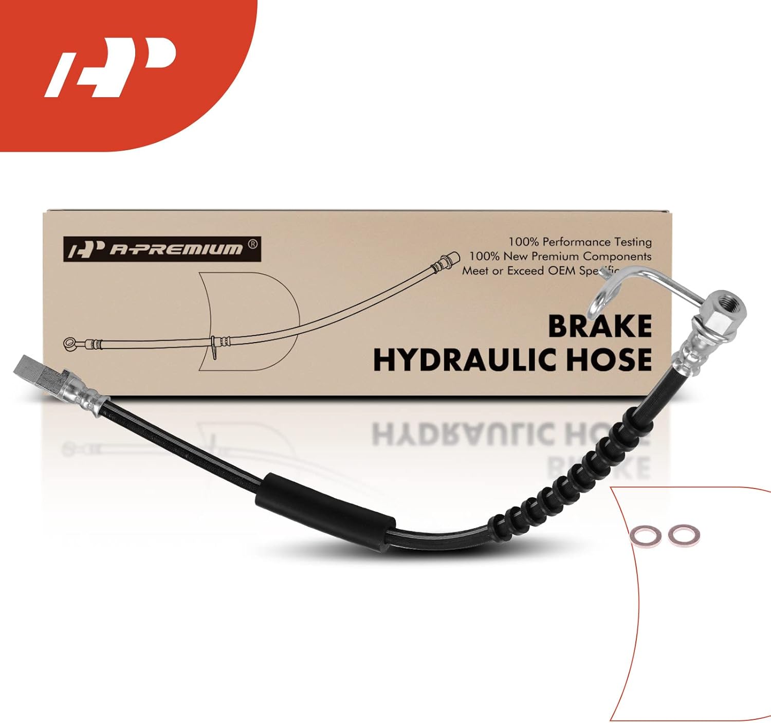 A-Premium Rear Driver Brake Hydraulic Hose Compatible with Select Ford Models - F-250 F250 Super Duty, F-350 F350 Super Duty, 1999-2000 - Replace# F81Z2268AG