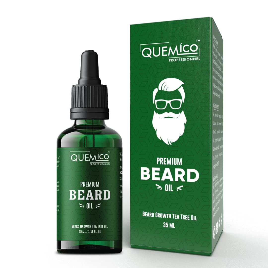 Quemico Professionnel Premium Tea Tree Beard Oil For Men, With Tea Tree & 5 Essential Oils For Itch-Free Beard Growth & Nourishment | 35ml (B09XJ8BDVZ) Amazon Price History, Amazon Price Tracker