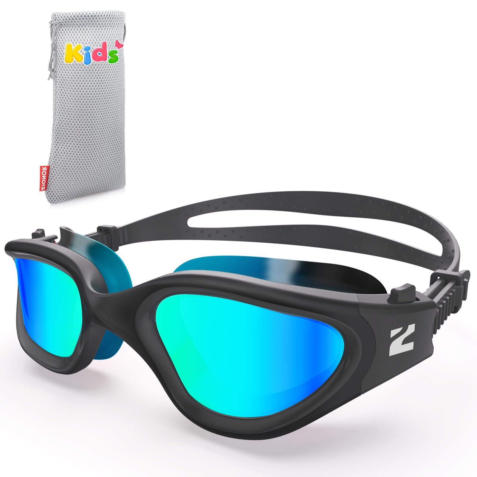 ZIONOR Schwimmbrille Kinder, G1MINI ULTRA Polarisiert Komfortabel Kinder Schwimmbrille, Anti Nebel UV-Schutz Schwimmbrille für Mädchen und Jungen (Jahre 3-14)